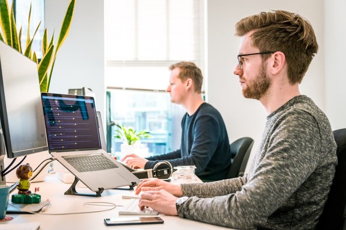 Engineers working at their desks